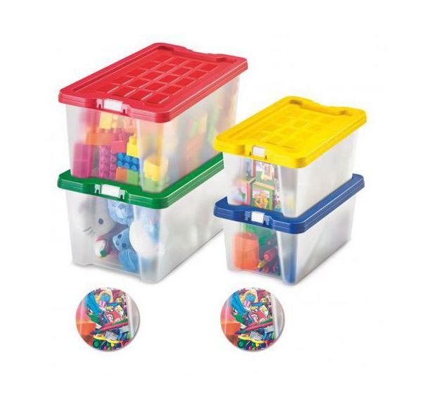 Bac de rangement avec couvercle dim. 280 x 180 x 120 mm