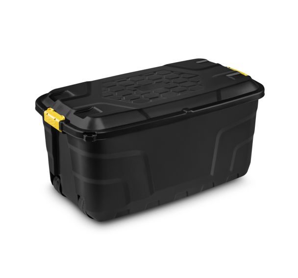 Bac de rangement avec couvercle noire 145 litres