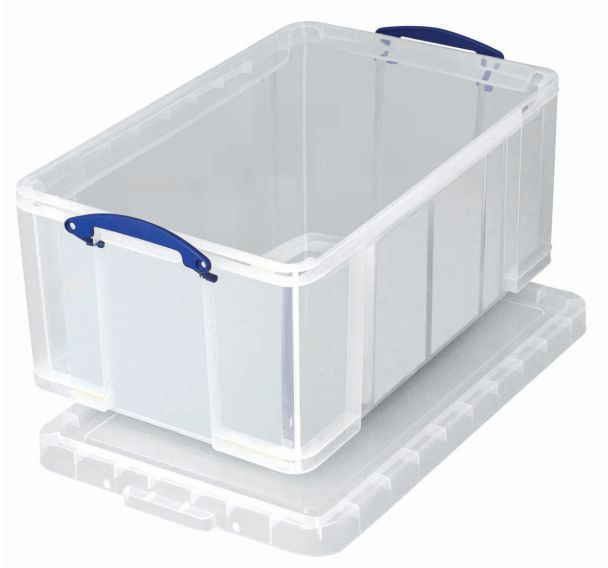 Bac de rangement plastique + couvercle 0,7L transparent