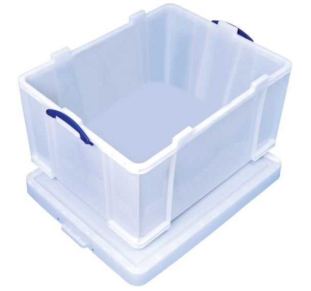 Bac de rangement plastique + couvercle 145L blanc haute résistance
