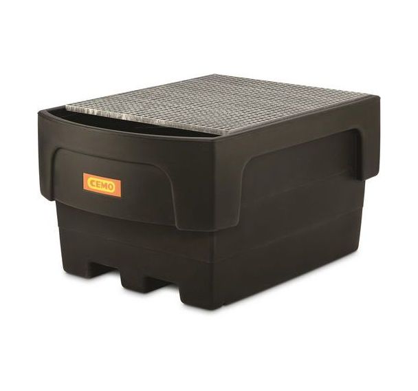 Bac de rétention 1 IBC avec collecteur + cail. acier - 1100L
