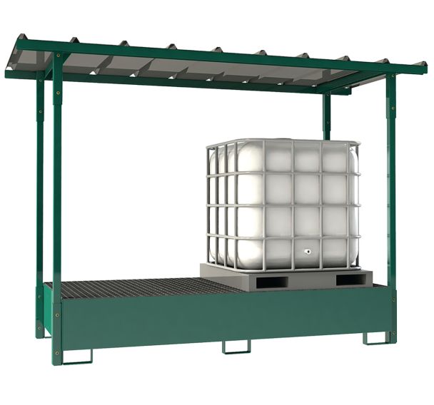 Bac de rétention 2 GRV avec toit - Sameto Technifil