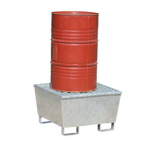 Bac de rétention acier conique 220 L - 1 fût - Manutan Expert