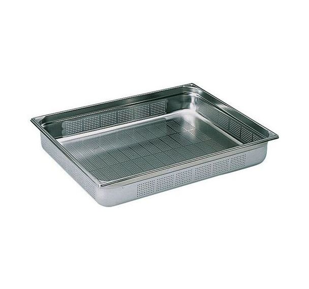Bac gastronorme 2/1 perforé inox sans anse - Matfer