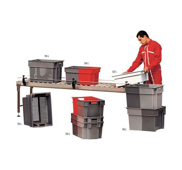 Bac gerbable aller et retour - Longueur 600 mm - 32 à 70 L - Schoeller Allibert