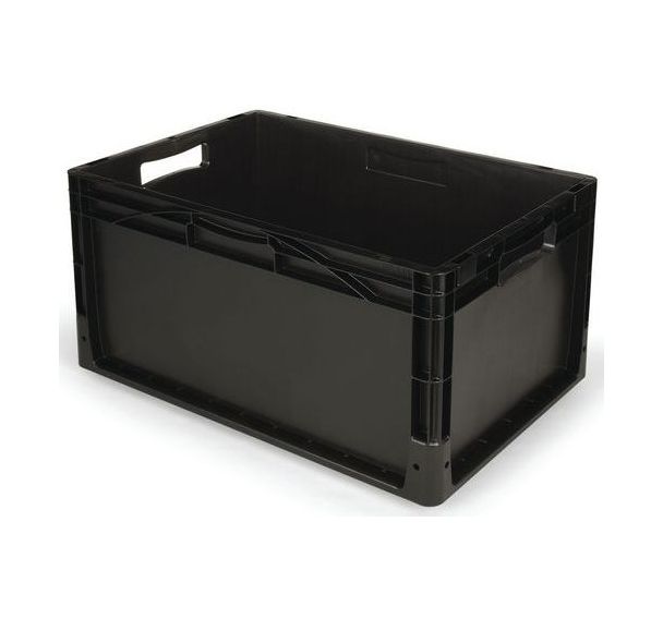 Bac parois pleines fond plein NOIR recyclé 10 à 60L- Gamma-Wopla