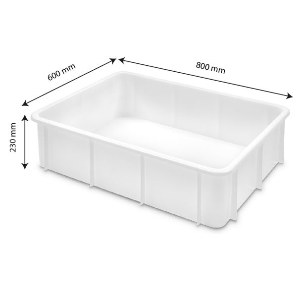 Bac renforcé grand volume empilable - 80 L - Blanc