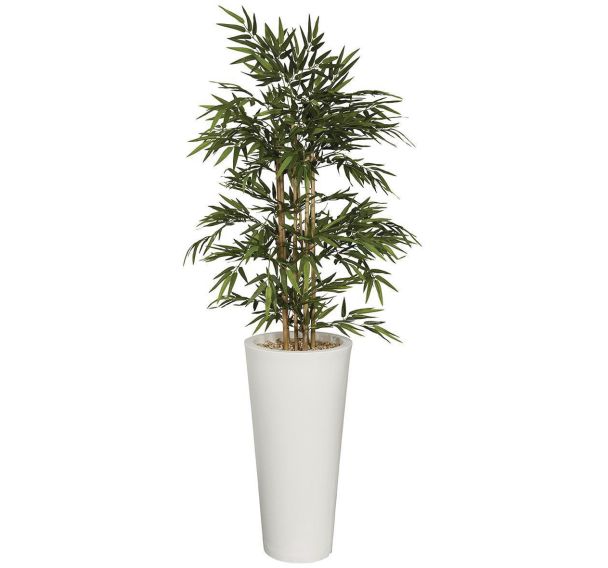 Bac rond Bambou hauteur 85 cm blanc