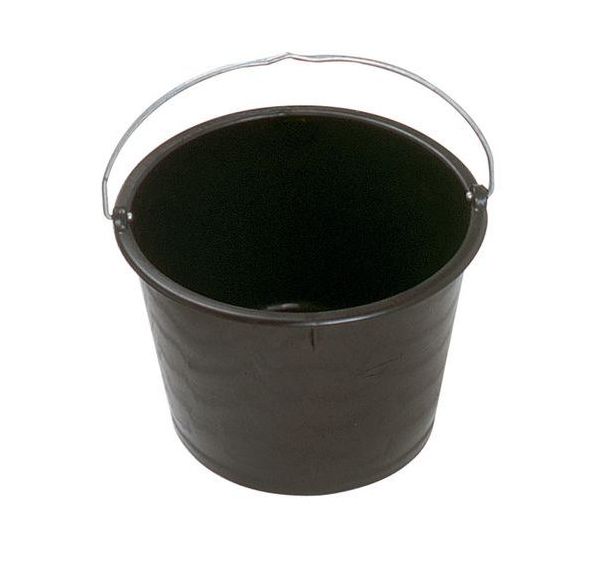 Bac rond en polyéthylène noir 20 litres avec anse - Mondelin