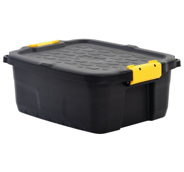 Bac ultra-résistant de 24 l avec couvercle noir