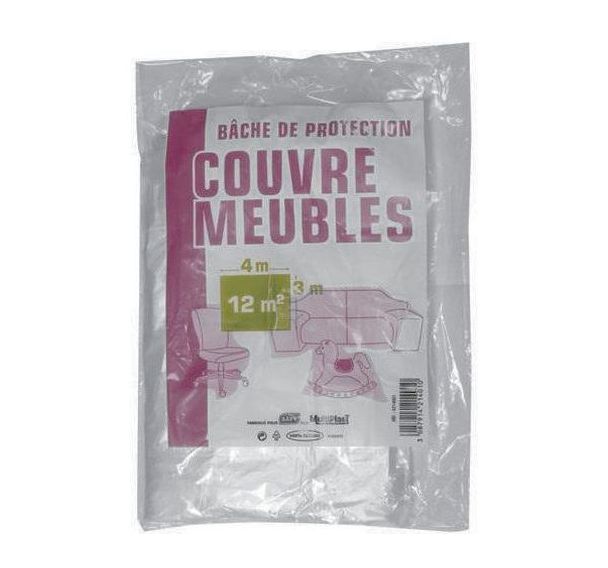 Bâche de protection couvre-meubles - 3x4m