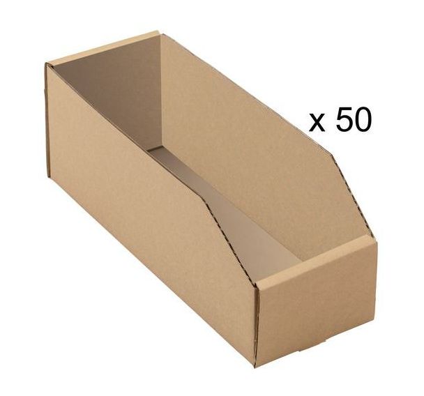 Bacs à bec carton kraft brun - Longueur 300 mm - 3,6 à 8,3 L