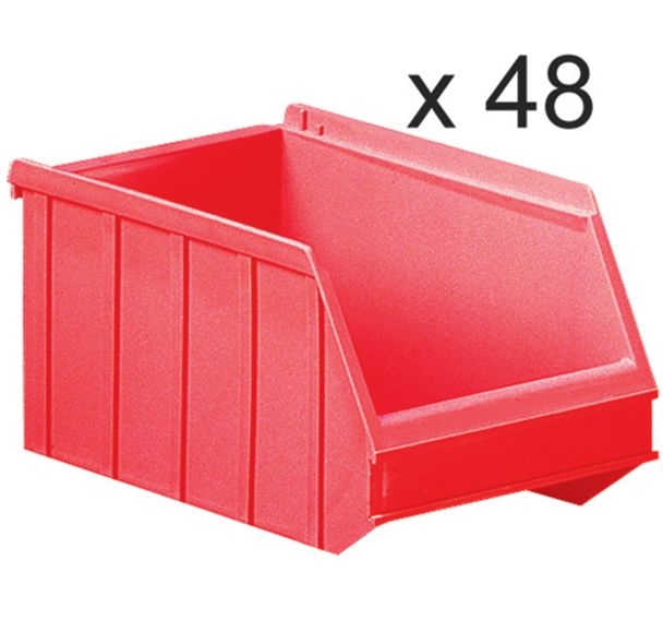 Bacs à bec empilables - Longueur 250 mm - 4 L - Lot de 48