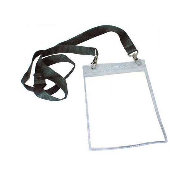 Badges plastique avec cordon (Boite de 10)
