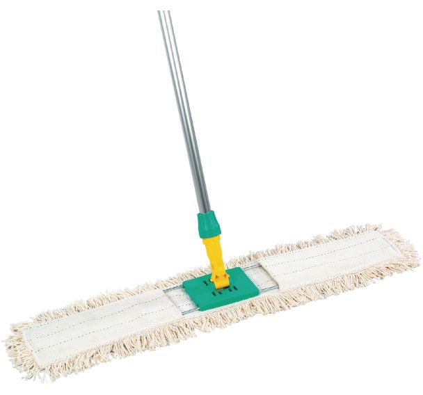 Balai à franges en coton avec monture - 80 cm ou 1 m
