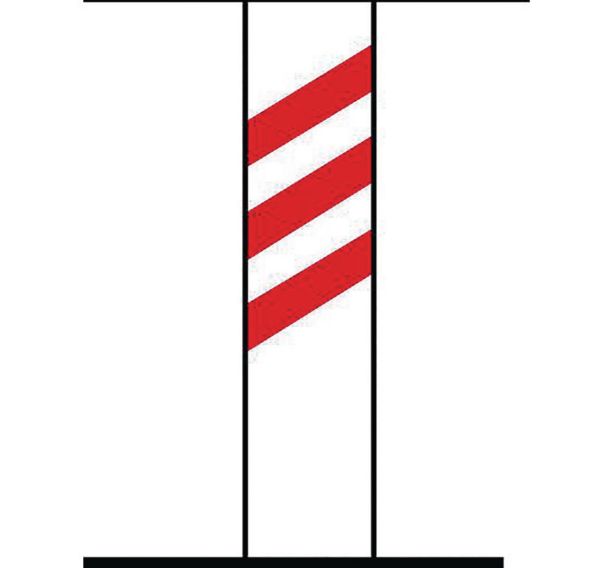 Balise passage à niveau J10 250 x 1200 mm Classe 2