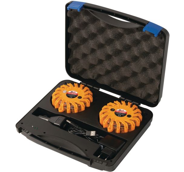Balises de signalisation à LEDS rechargeables - Lot de 2