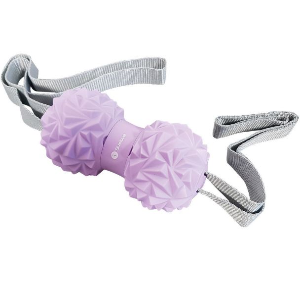 Balle de massage double mauve + sangle Sveltus