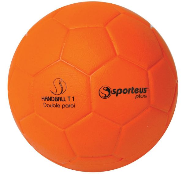 Ballon Hand Init. Double mousse PVC Sporteus T1 Ø165 orange