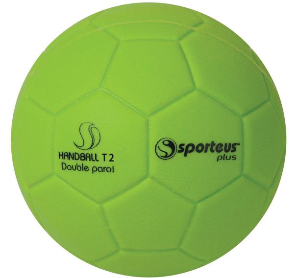 Ballon Hand Init. Double mousse PVC Sporteus T2 Ø175 vert