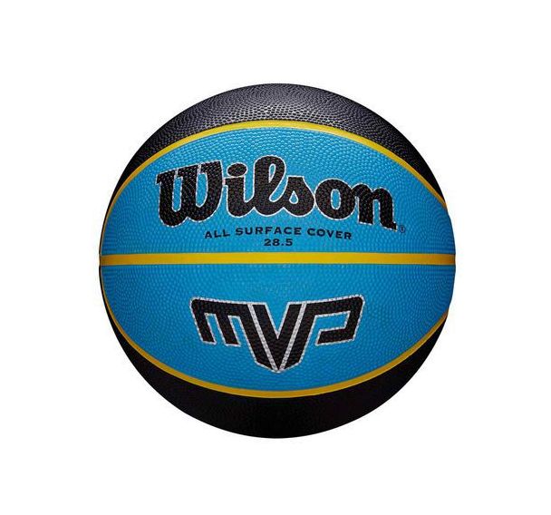 Ballon basket Wilson MVP color bleu/noir/jaune 7