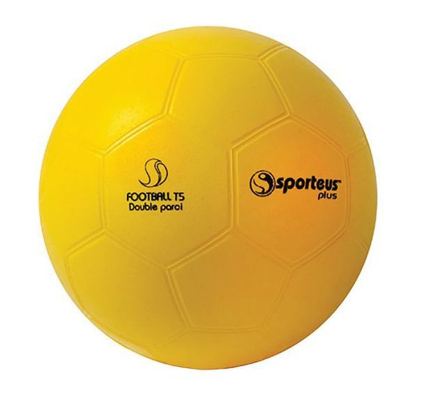 Ballon foot Init Double paroi mousse PVC Sporteus Ø220 jaune