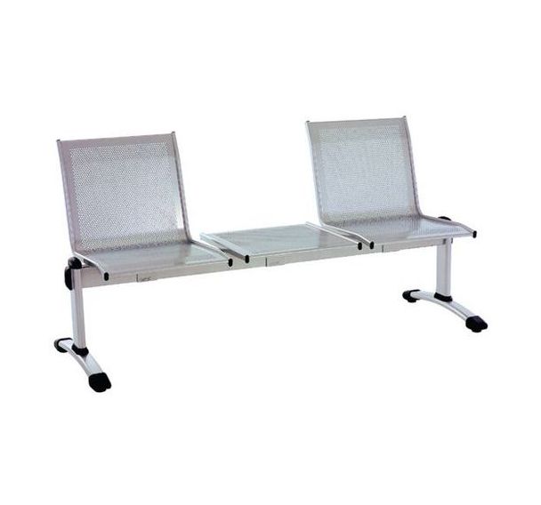 Banc 2 sieges - Tablette acier - Gris
