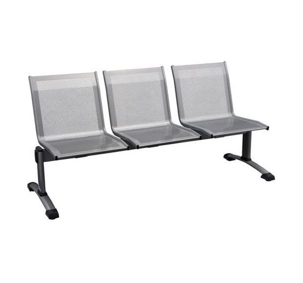 Banc 3 sieges - Acier - Gris