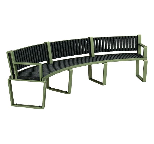 Banc Arbane cintré 250 cm Ipra/alu - Urbemob