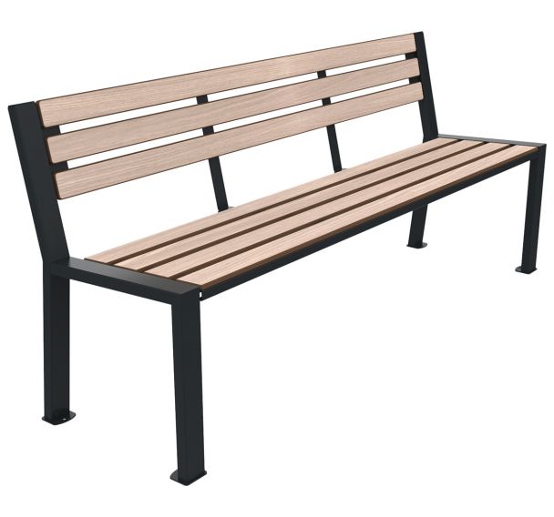 Banc BERLIN 1.80 m lames bois/métal - BUTON DESIGN