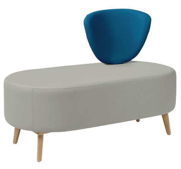 Banc BULLE 1 dossier pied bois GGI