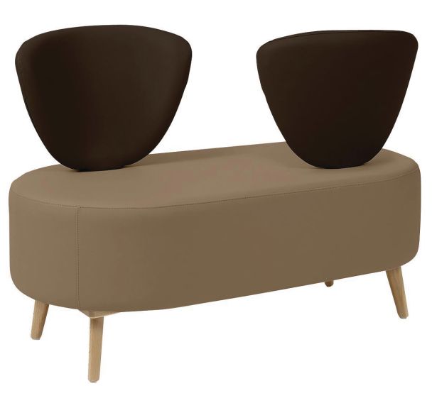 Banc BULLE 2 dossiers dos à dos pied bois GGI