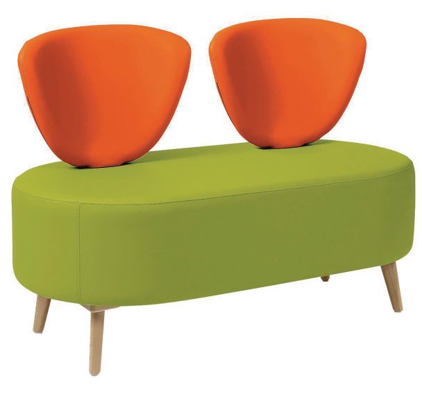 Banc BULLE 2 dossiers pied bois GGI