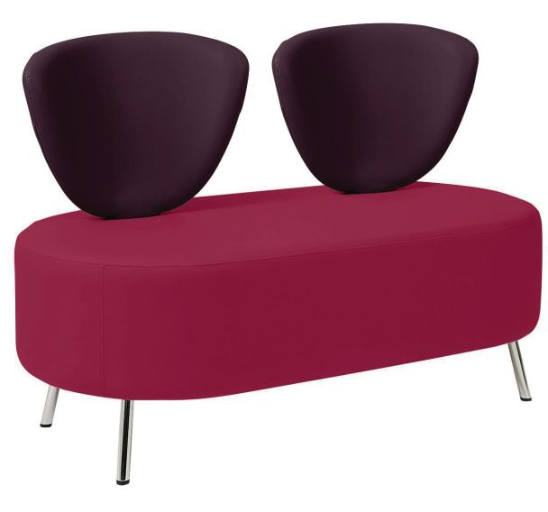 Banc BULLE 2 dossiers pied métal GGI