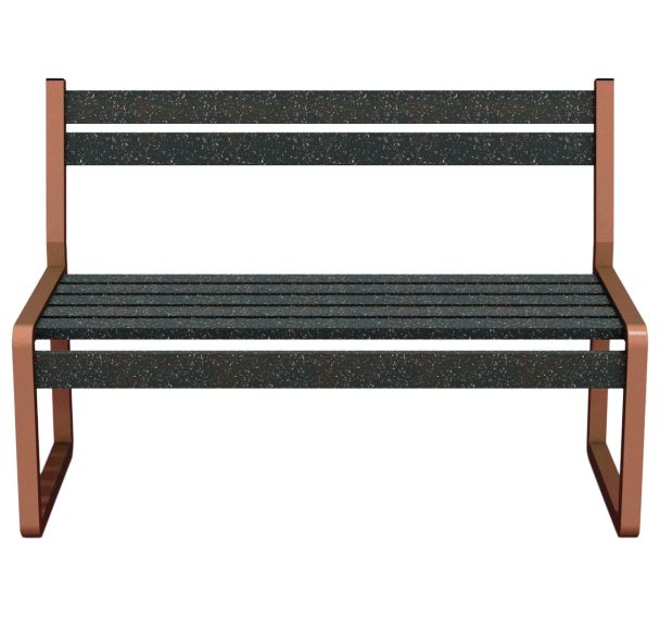 Banc CHARDONNAY 120 cm lattes Ipra - structure alu - Urbemob