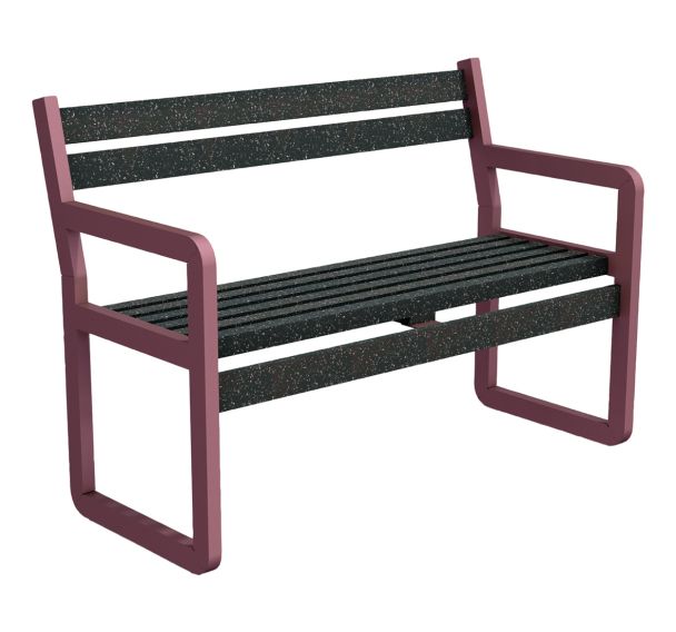 Banc Chardonnay 120 cm assise courte Ipra/alu - Urbemob