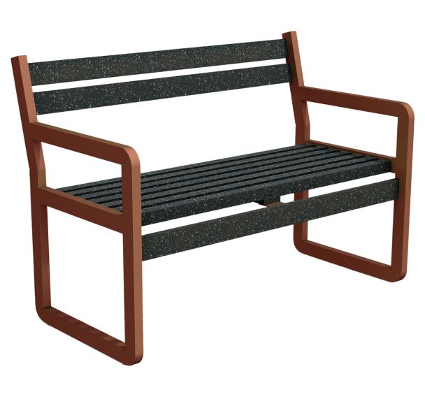 Banc Chardonnay 120 cm assise longue Ipra/alu - Urbemob