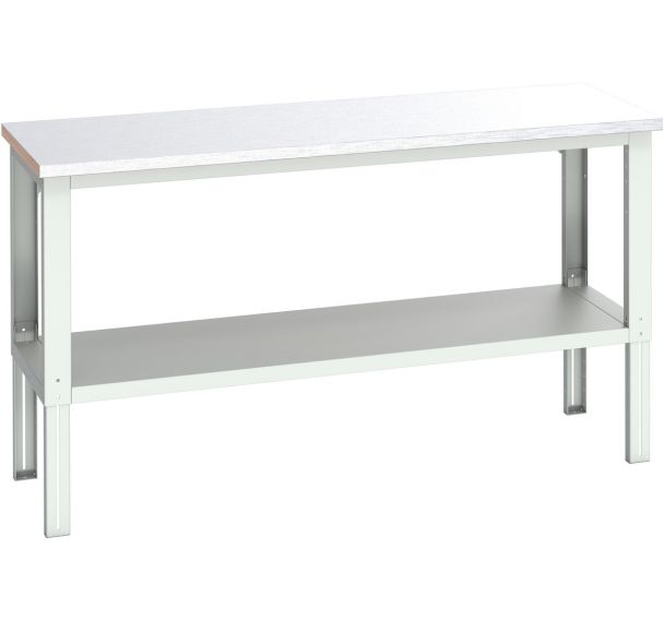 Banc Cubio acier avec étagère-2000x750x740-1140mm-Bleu