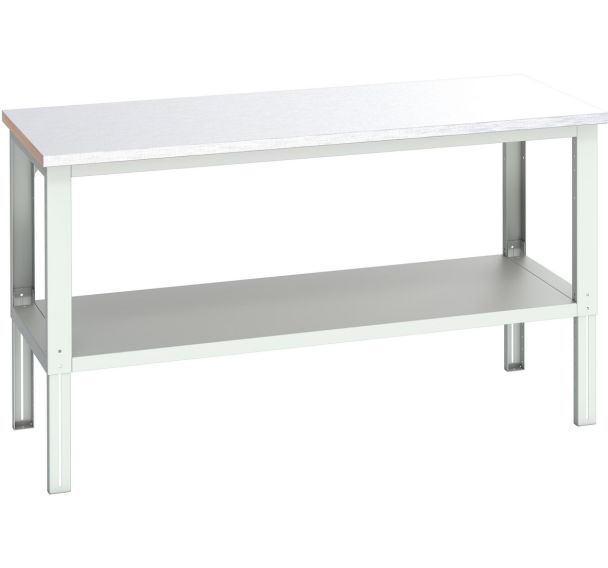 Banc Cubio acier avec étagère-2000x900x740-1140mm-Bleu