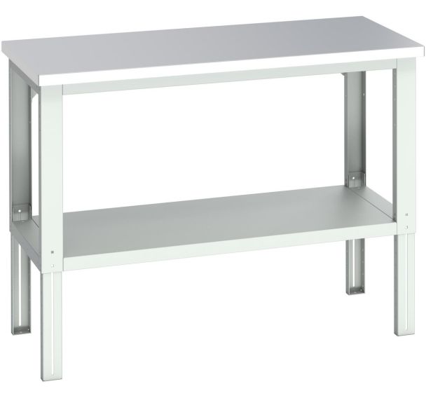 Banc Cubio acier inoxydable étagère-1500x750x740-1140mm-Bleu