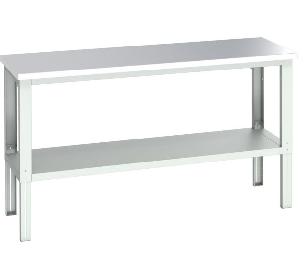 Banc Cubio acier inoxydable étagère-2000x750x740-1140mm-Bleu