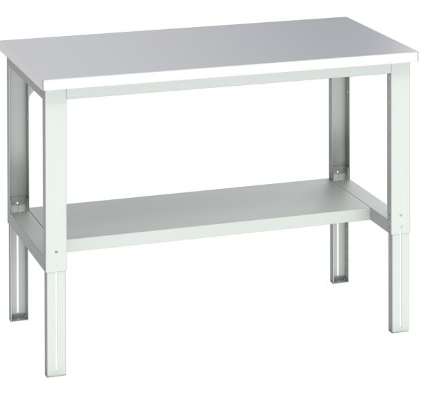 Banc Cubio inox mi-étagère-1500x900x740-1140mm-Bleu