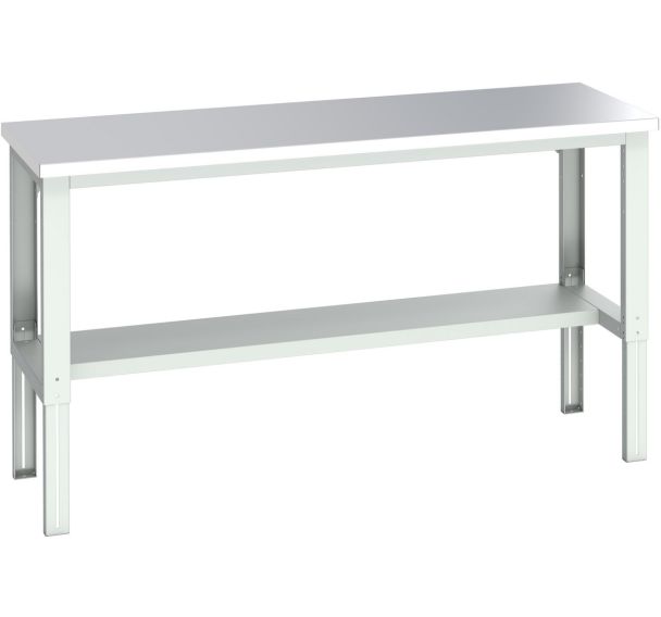 Banc Cubio inox mi-étagère-2000x750x740-1140mm-Bleu