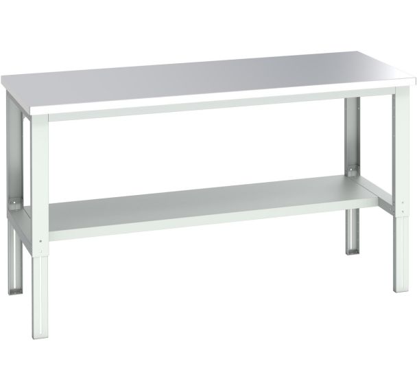 Banc Cubio inox mi-étagère-2000x900x740-1140mm-Bleu