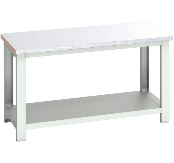 Banc Cubio revêtement acier avec étagère-1500x750x840mm-Bleu