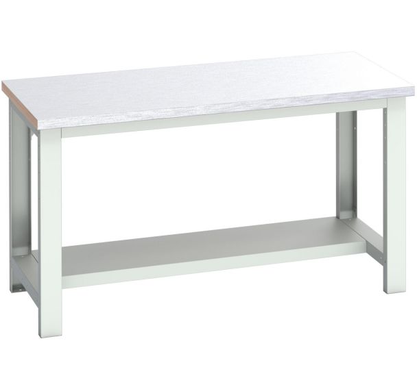Banc Cubio revêtement acier mi-étagère-1500x750x840mm-Bleu