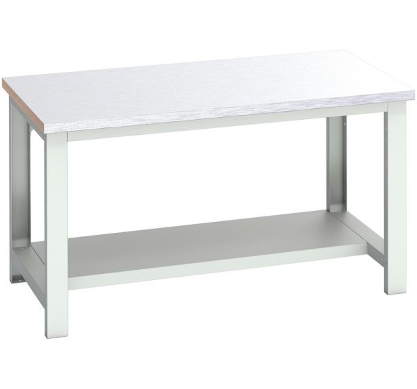 Banc Cubio revêtement acier mi-étagère-1500x900x840mm-Bleu