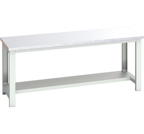 Banc Cubio revêtement acier mi-étagère-2000x750x840mm-Bleu