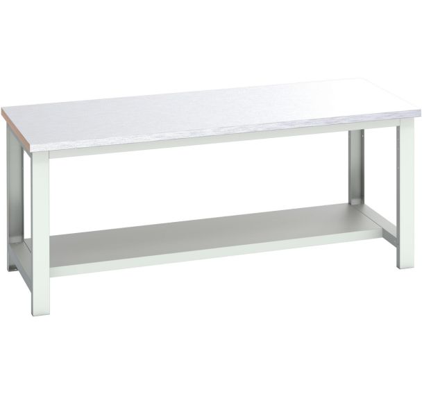 Banc Cubio revêtement acier mi-étagère-2000x900x840mm-Bleu