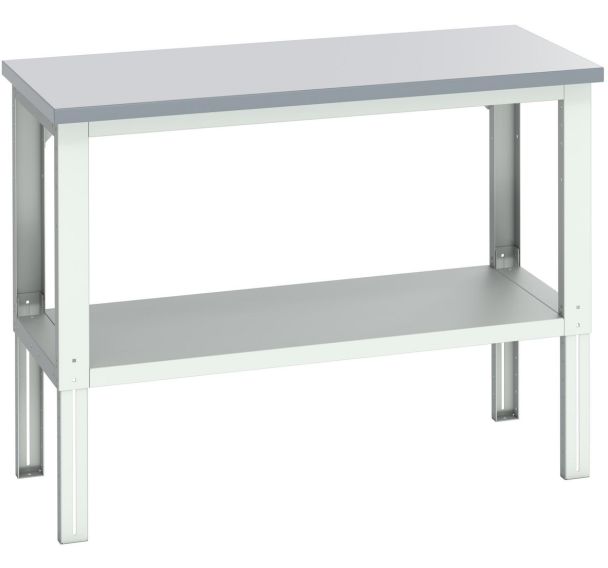 Banc Cubio stratifié étagère-1500x750x740-1140mm-Bleu